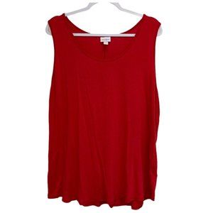 LuLaRoe Tank Top Solid Red Sleeveless Top Size 3XL